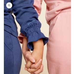 Ban.do Ruffle‎ Sleeve Crew Neck Pullover Sweatshirt Blue Size 2X